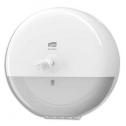 TORK Distributeur papier toilette en rouleau SmartOne Blanc en ABS - Diamètre 27,9 cm, profondeur 15,6 cm