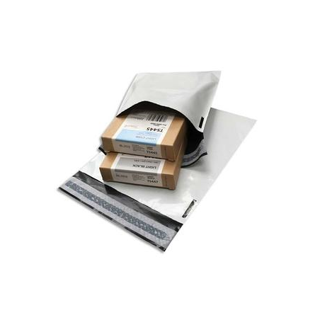 BONG Boîte de 100 pochettes en polyéthylène opaque Blanches indéchirables 60 microns Format 19 x 25 cm