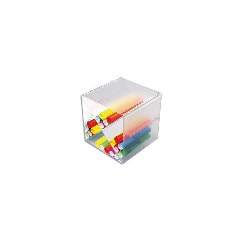 DEFLECTO Système modulable Cube séparation en X, 4 compartiments. Dim. L15,2 x H15,2 x P15,2 cm