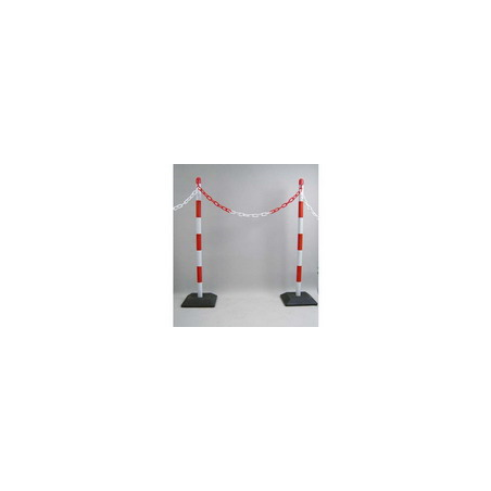 VISO Kit poteaux chaine plastic Rouge et Blanc 30x100x30 cm