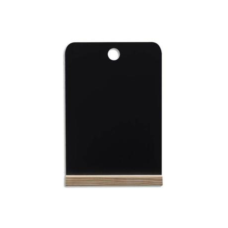 BI-OFFICE Ardoise de table Noire double face, support en pin, format A4