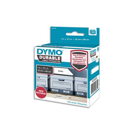 DYMO Rouleau de 100 étiquettes LabelWriter Durable Noir/Blanc 25x89mm 1976200