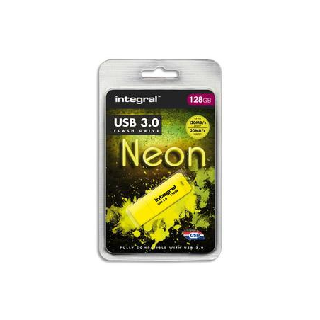 INTEGRAL Clé USB 3.0 Neon 128Go Jaune INFD128GBNEONYL3.0