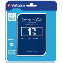 VERBATIM Disque dur 2,5 USB 3.0 Store’N’Go Style 1To Bleu 53200