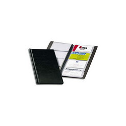 DURABLE Porte-cartes de visite Visifix noir capacité 96 cartes aspect grain de cuir L11,5 x H25,3 cm