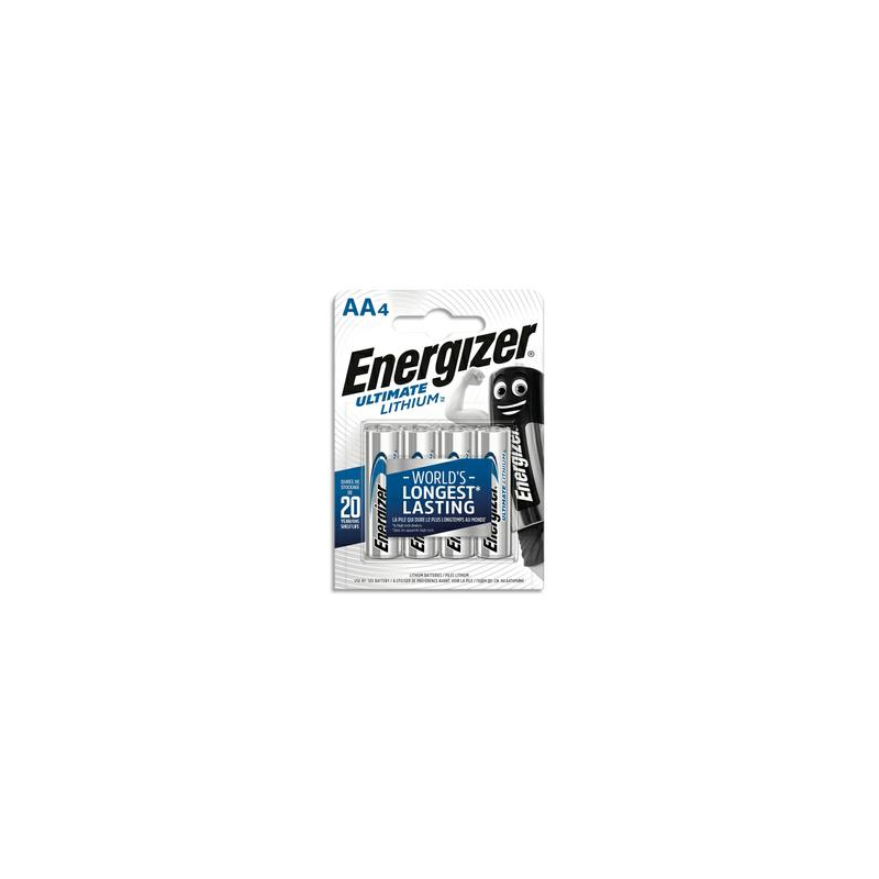 ENERGIZER Blister de 4 piles LITHIUM AA LR6 Ultimate lithium 7638900262643