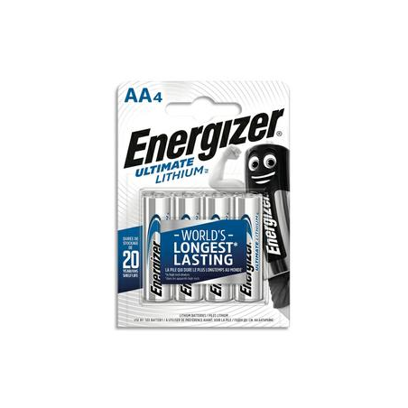 ENERGIZER Blister de 4 piles LITHIUM AA LR6 Ultimate lithium 7638900262643