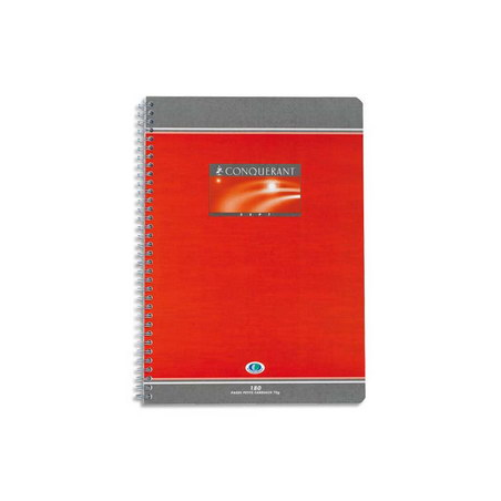 CONQUERANT C7 Cahier reliure spirale 17x22 cm 180 pages 70g grands carreaux séyès