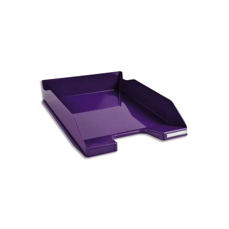 EXACOMPTA Corbeille à courrier Iderama. Coloris Violet glossy. Dim. L34,7 x H6,5 x P25,5 cm