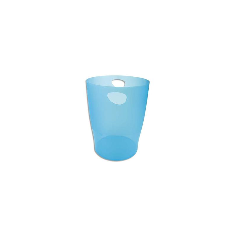 EXACOMPTA Corbeille à papier ECO 15 L Turquoise translucide - Diamètre 26 cm, hauteur 33,5 cm