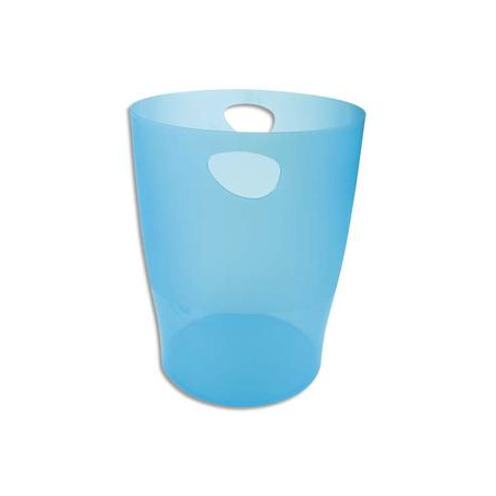 EXACOMPTA Corbeille à papier ECO 15 L Turquoise translucide - Diamètre 26 cm, hauteur 33,5 cm