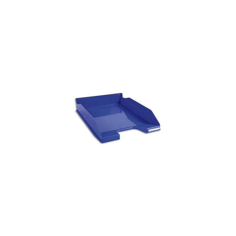 EXACOMPTA Corbeille à courrier Iderama. Coloris Bleu glossy. Dim. L34,7 x H6,5 x P25,5 cm