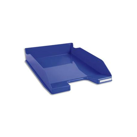 EXACOMPTA Corbeille à courrier Iderama. Coloris Bleu glossy. Dim. L34,7 x H6,5 x P25,5 cm