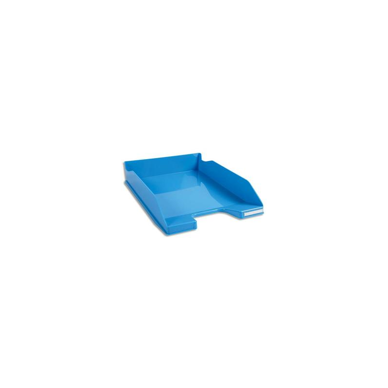 EXACOMPTA Corbeille à courrier Iderama. Coloris Turquoise glossy. Dim. L34,7 x H6,5 x P25,5 cm