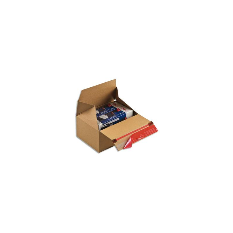COLOMPAC Carton d'expédition Eurobox S Brun simple cannelure, fermeture adhésive L19,5 x H9 x P14,5 cm