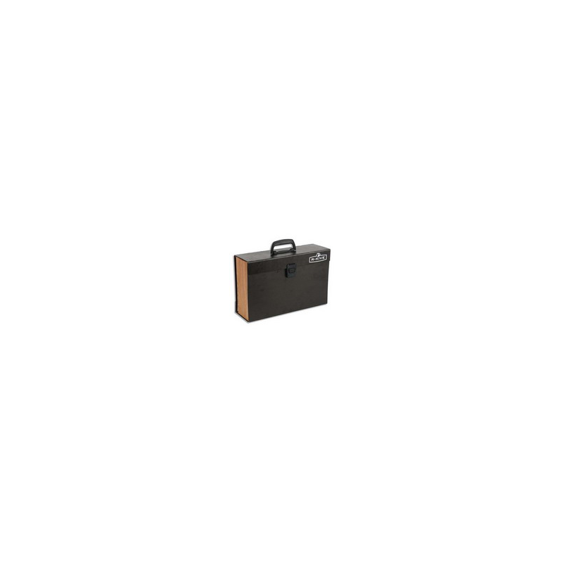 BANKERS BOX Trieur malette 19 compartiments, structure carton, poignée de transport, coloris Noir
