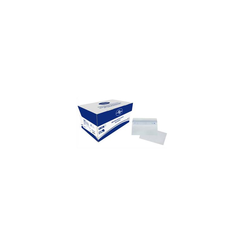 BONG Boîte de 200 enveloppes DL 110x220mm Blanc 80g auto-adhésive 23038