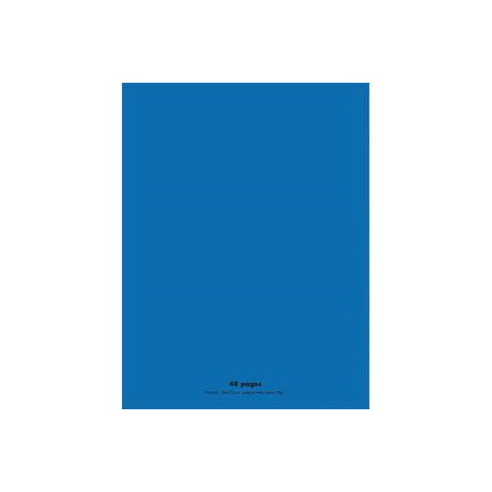 NEUTRE Cahier piqûre 48 pages 90g Seyès 24x32 Couverture polypro bleu