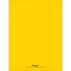 NEUTRE Cahier piqûre 48 pages 90g Seyès 24x32 Couverture polypro jaune