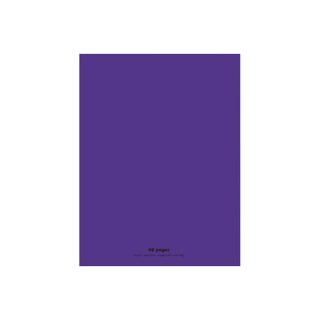 NEUTRE Cahier piqûre 48 pages 90g Seyès 24x32 Couverture polypro violet