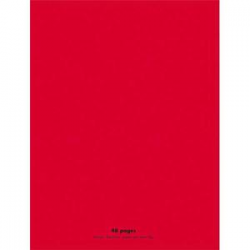 NEUTRE Cahier piqûre 48 pages 90g Seyès 24x32 Couverture polypro rouge