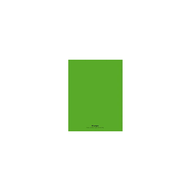 NEUTRE Cahier piqûre 48 pages 90g Seyès 24x32 Couverture polypro vert