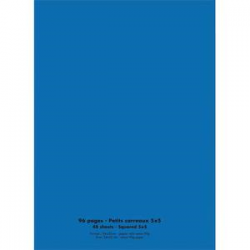 CONQUERANT C9 Cahier piqûre 24x32cm 96 pages 90g quadrillé 5x5. Couverture polypropylène Bleu