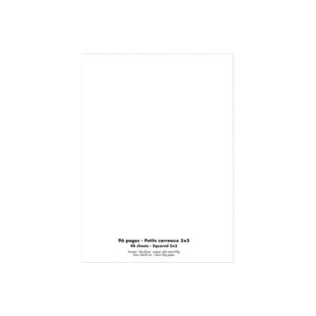 CONQUERANT C9 Cahier piqûre 24x32cm 96 pages 90g quadrillé 5x5. Couverture polypropylène incolore