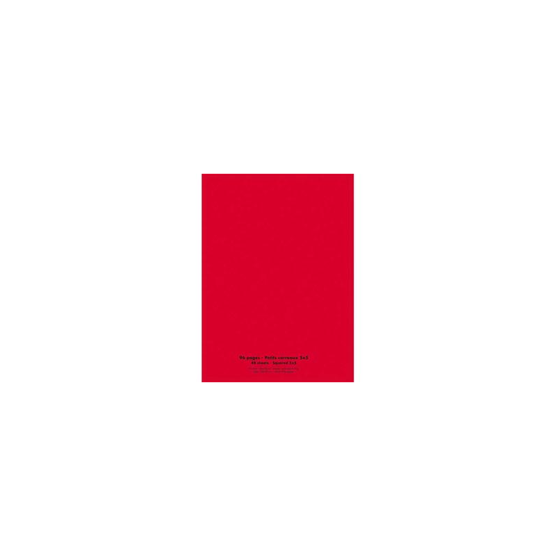 CONQUERANT C9 Cahier piqûre 24x32cm 96 pages 90g quadrillé 5x5. Couverture polypropylène Rouge
