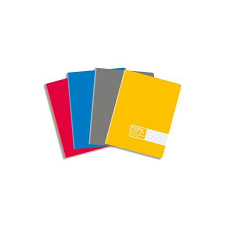 Cahier piqûre 17x22 96 pages petits carreaux 5x5 70g. Couverture carte assortie