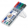 STAEDTLER Etui rigide de 4 marqueurs LUMOCOLORpermanent duo double pointe -coloris assortis