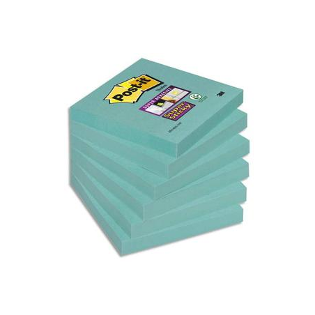 POST-IT Lot de 6 blocs Super Sticky 90 feuilles Vert olive 76 x 76 mm