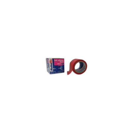 RUBAFIX Toile adhésive MILLE, plastifiée et imperméable, rouleau de 50mmx 3m Rouge