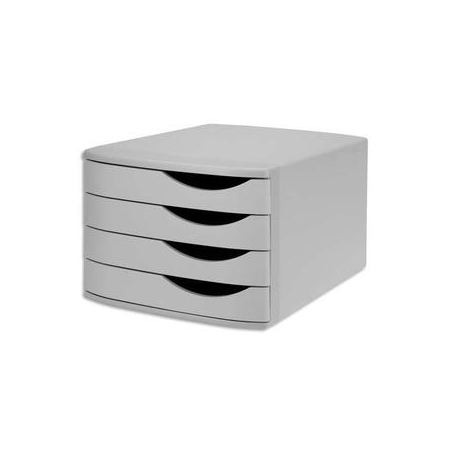 JALEMA Module de classement 4 tiroirs, 100% recyclé polystyrène - Dimensions L30 x H21,6 x P37,5 cm Gris