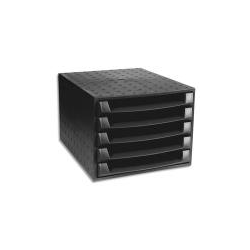 EXACOMPTA Module ECO BLACK 5 tiroirs Noir pour format A4+ fabriqué à partir de produits recyclés