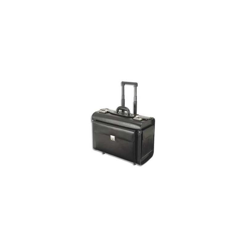ALASSIO Pilot case classique Noir en cuir - Dimensions : L48,5 x H38,5 x P23,5 cm