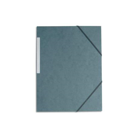 PERGAMY Chemise 3 rabats monobloc à élastique en carte lustrée 5/10e, 390g. Coloris Gris.