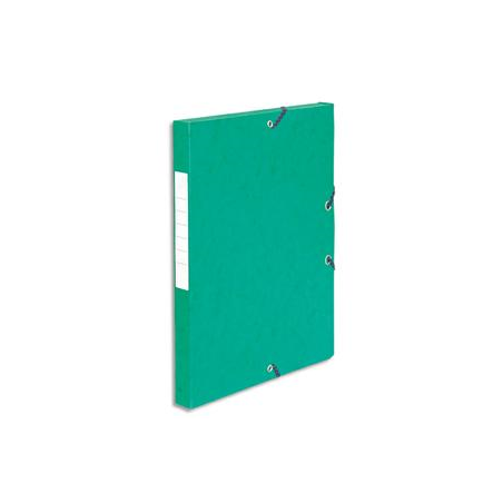 PERGAMY Boîte de classement à élastique en carte lustrée 7/10, 600g. Dos 25mm. Coloris Vert.