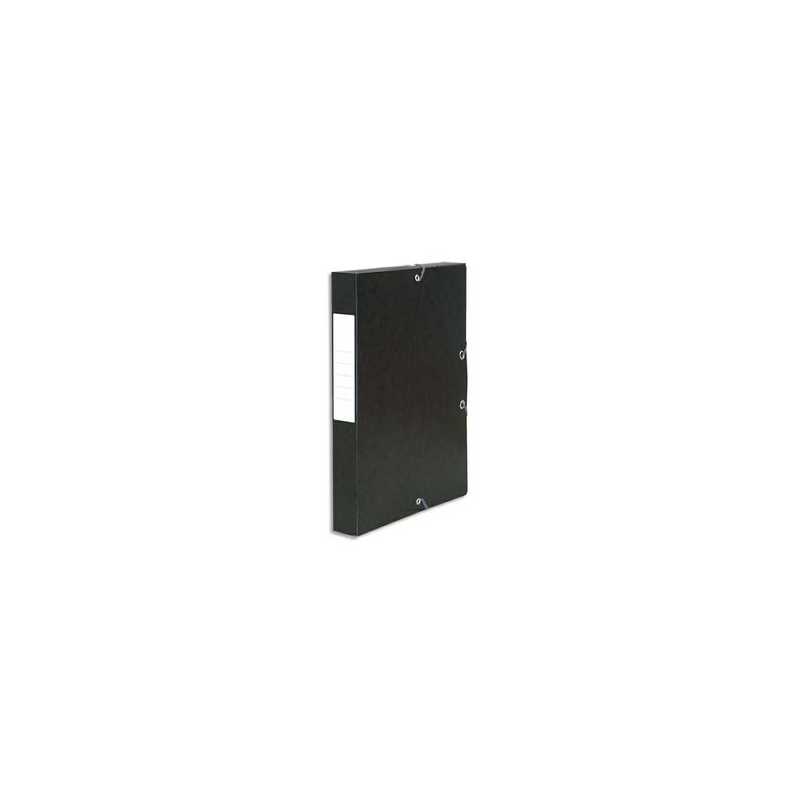 PERGAMY Boîte de classement à élastique en carte lustrée 7/10, 600g. Dos 40mm. Coloris Noir.