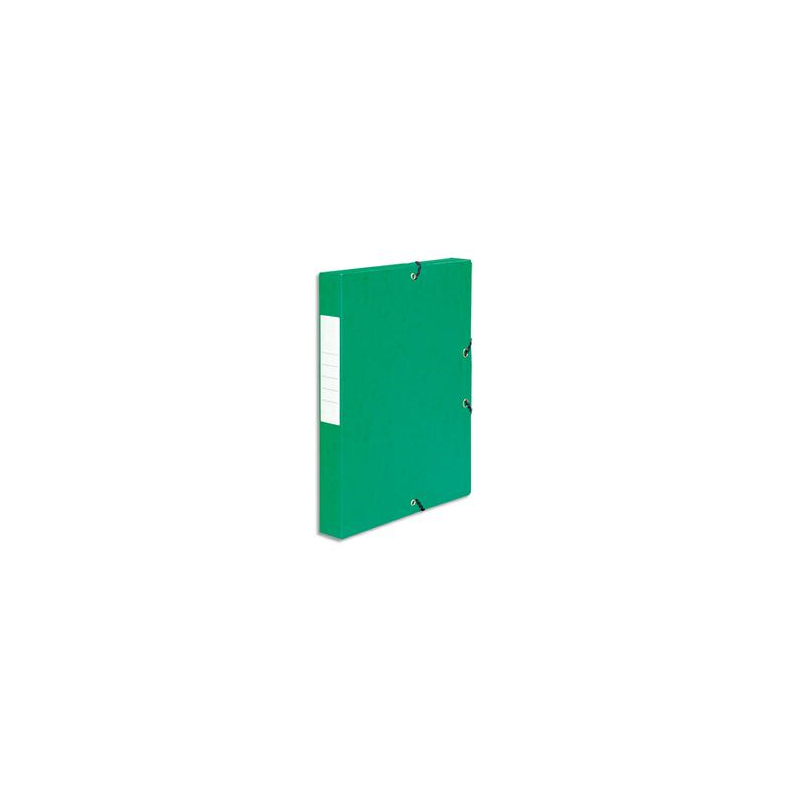 PERGAMY Boîte de classement à élastique en carte lustrée 7/10, 600g. Dos 40mm. Coloris Vert.