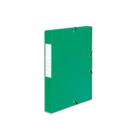 PERGAMY Boîte de classement à élastique en carte lustrée 7/10, 600g. Dos 40mm. Coloris Vert.