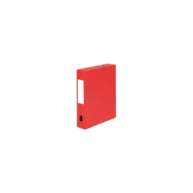 PERGAMY Boîte de classement à élastique en carte lustrée 7/10, 600g. Dos 60mm. Coloris Rouge.