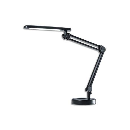 HANSA Lampe à led 4 Stars Noire ABS alu et métal - Bras 2 x 28 cm, Tête 28,4 x 4,5 cm Socle D15,3 cm