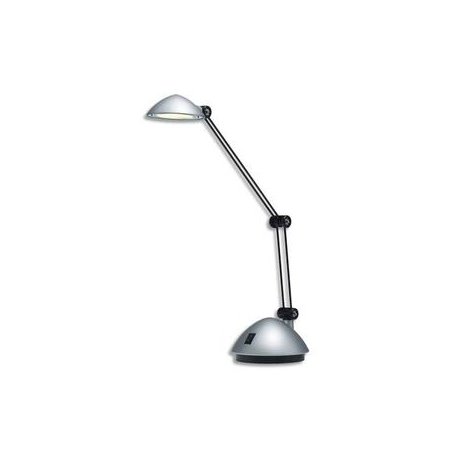 HANSA Lampe à led Space agenté satiné métal et ABS - Bras 17 et 26 cm, Tête D9,5 cm Socle D13 cm