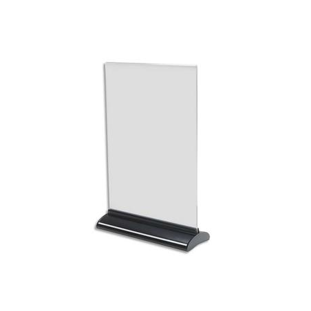 DEFLECTO Porte-visuel base extrudée A4 vertical - Dimensions : L21,9 x H33,1 x P7,8 cm transparent