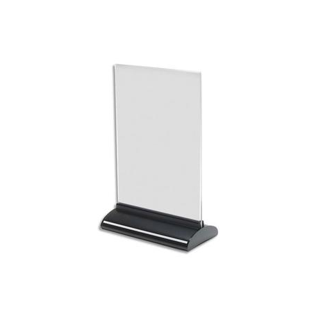 DEFLECTO Porte-visuel base extrudée A5 vertical - Dimensions : L15,7 x H24,6 x P7,6 cm transparent