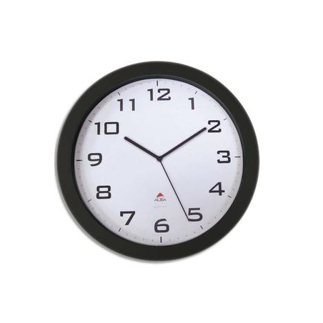 ALBA Horloge murale Horissimo silencieuse grand format à pile 1AA non fournie - D38 cm, P5,11 cm Noir
