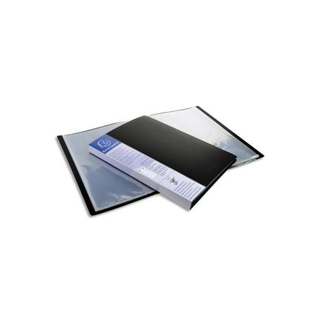 EXACOMPTA Protège-documents UPLINE en polypropylène opaque. 80 vues, 40 pochettes. Coloris Noir.