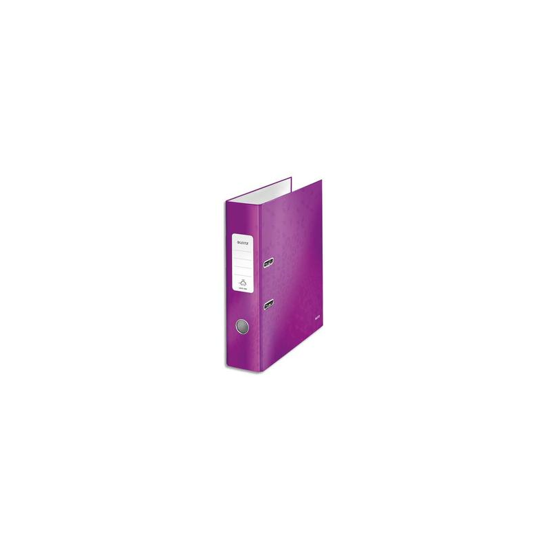 LEITZ Classeur à levier 180° WOW en carton pelliculé, dos 8 cm, coloris Violet