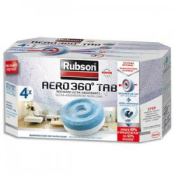 RUBSON Boîte de 4 recharges Aero 360 degré pour absorbeur lutte contre l'humidité et les mauvaises odeurs